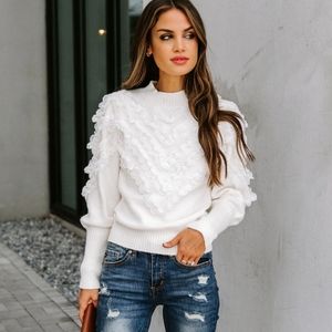 Vici lace trim sweater